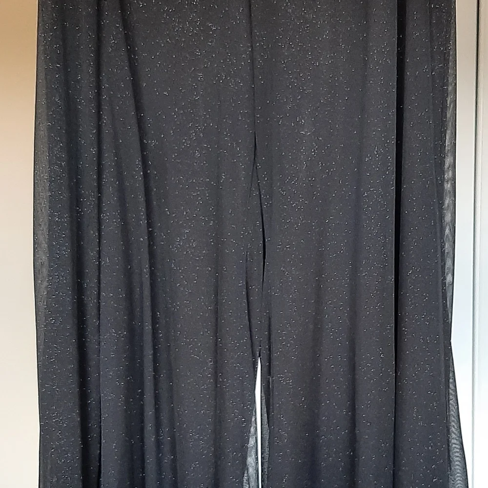 ONYX NITE - Black Flowy Sparkly Palazzo - Size: L - Picture 3 of 16